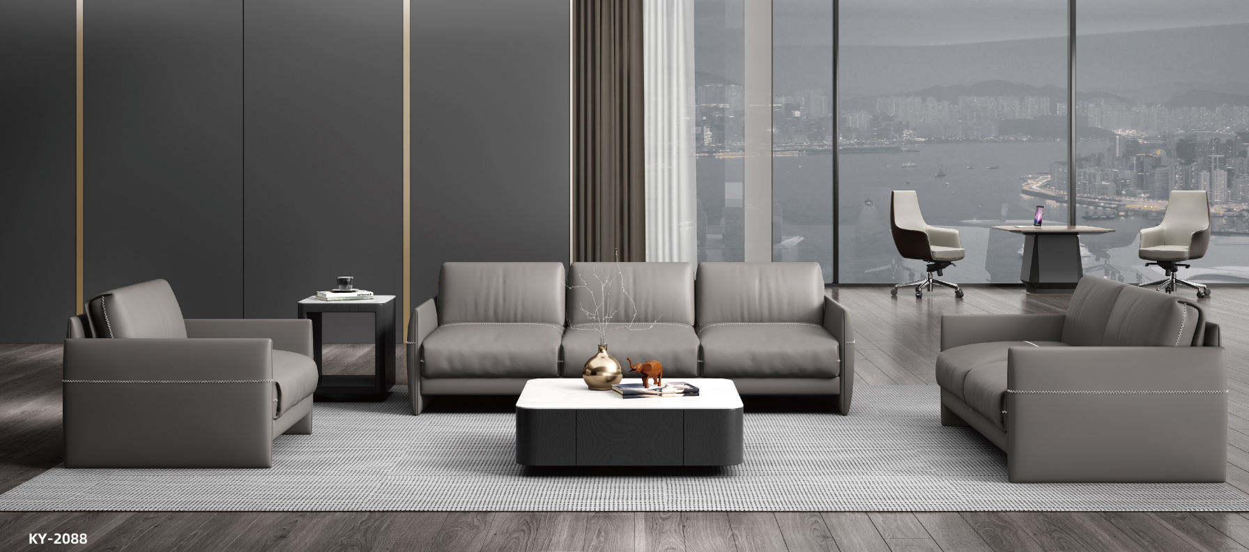 Light grey sofa for CEO room 
